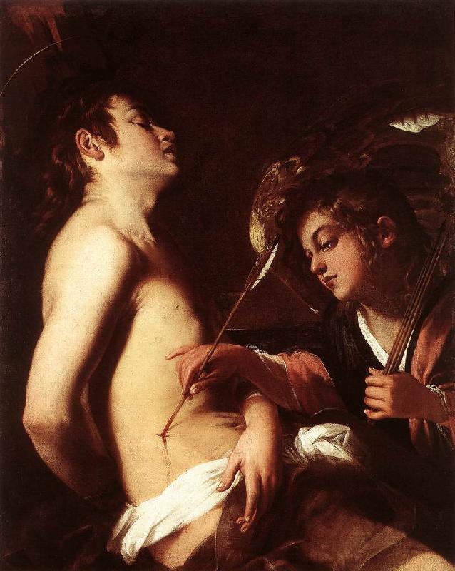 BAGLIONE, Giovanni St Sebastian Healed by an Angel  ed oil painting image